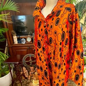 ubi coat jacket womens long orange artsy hip long xl lined orange stylish boho